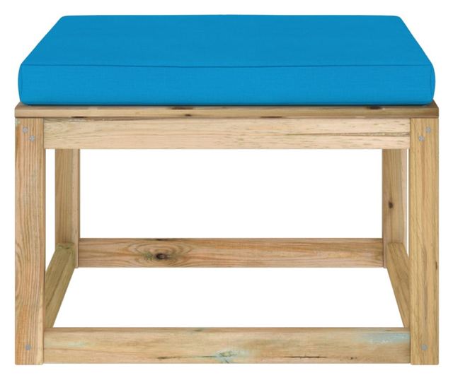 Tabureti za vrt s jastučićem, tretirano drvo bora zeleno