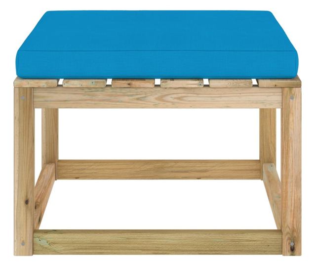 Tabureti za vrt s jastučićem, tretirano drvo bora zeleno