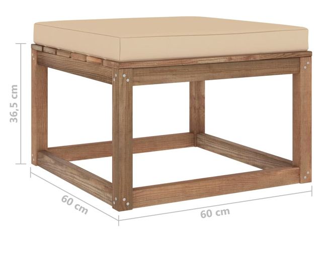 Vrtna klupa s bež jastukom