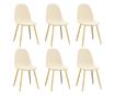 Stolice za kuhinju, 6 kom., bijela krem, baršun