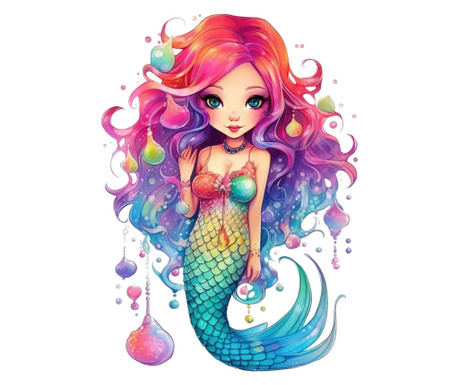 Sticker decorativ, Mica Sirena, Multicolor, 83 cm, 1344STK-5