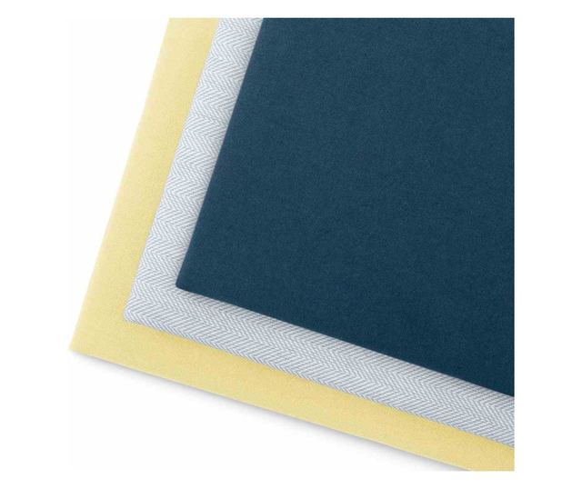 Set prosop de bucatarie Letty modern cu model decorativ imprimat, 3 buc, Galben, 50x70 cm