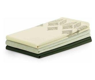 Set prosop de bucatarie Letty modern cu model decorativ imprimat, 3 buc, Vernil, 50x70 cm
