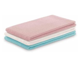 Set prosop de bucatarie Letty model clasic in relief, 3 buc, Roz pudra, 50x70 cm