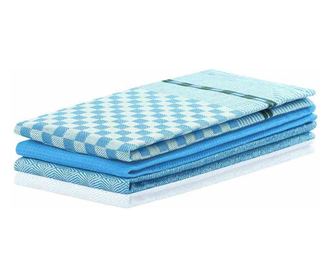 Set prosop de bucatarie Louie model clasic, 3 buc, 50x70 cm, Bleu