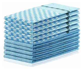Set prosop de bucatarie Louie model clasic, 10 buc, 50x70 cm, Bleu