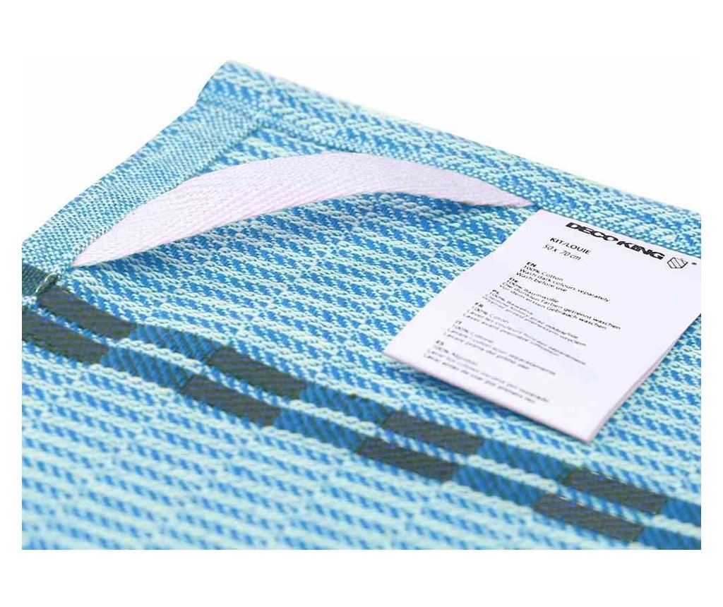Set prosop de bucatarie Louie model clasic, 3 buc, 50x70 cm, Bleu - 3