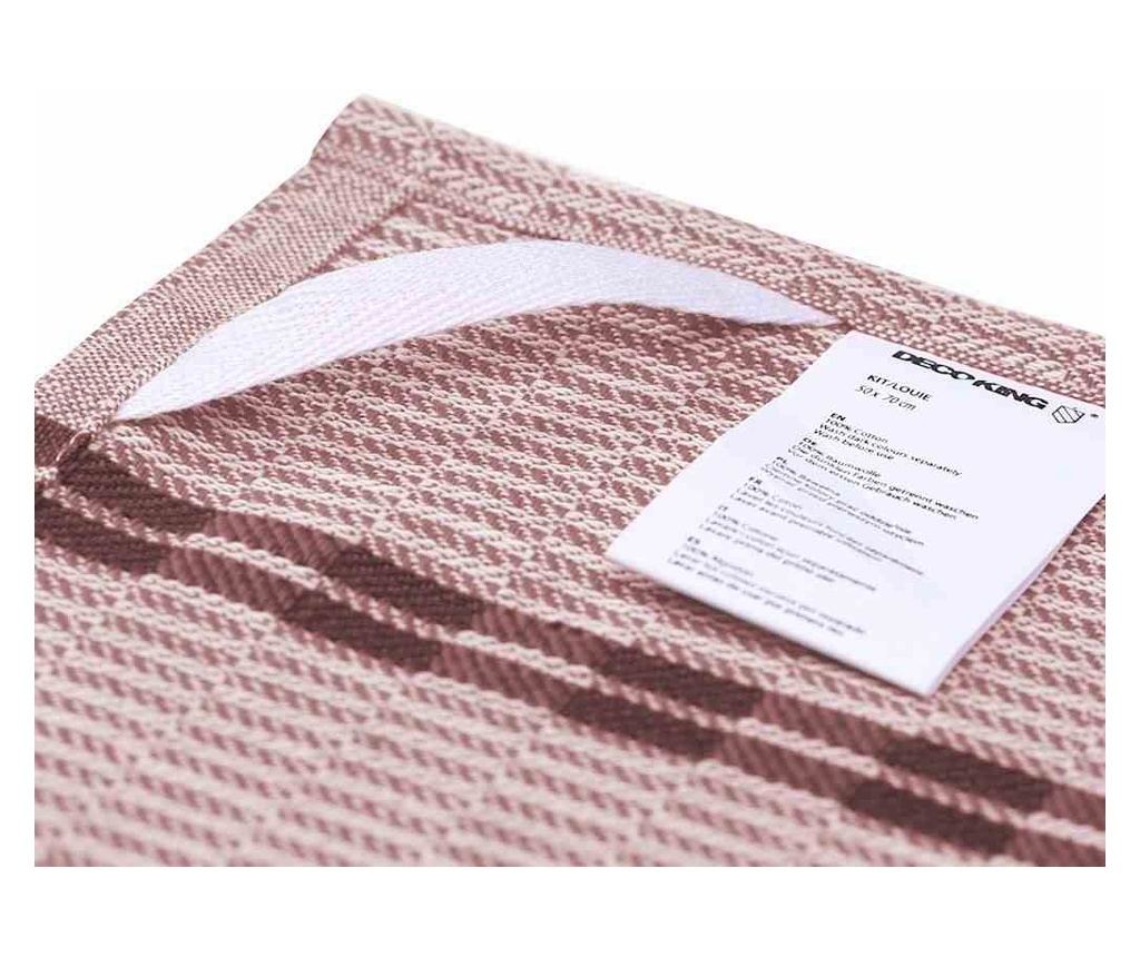 Set prosop de bucatarie Louie model clasic, 3 buc, 50x70 cm, Roz pudra - 3