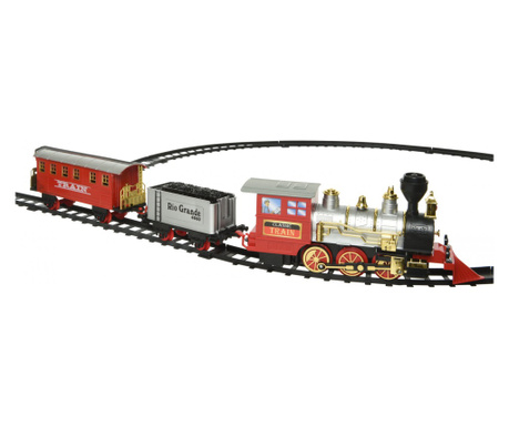 Decoratiune Craciun Tren  Animat cu lumini si sunete, 57x27x7 cm