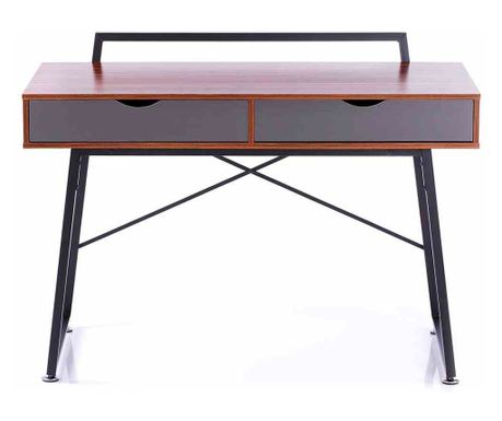 Birou stil retro cu 2 sertare colectia Tolm, 120x57.5x88 cm, Maro, Homede