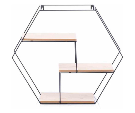 Etajera hexagon stil minimalist colectia Aluvia, 51x17x44 cm, Crem, Homede