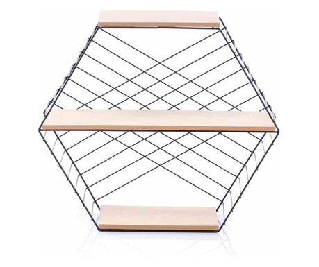 Etajera hexagon stil minimalist colectia Alva, 50x17x45 cm, Crem, Homede