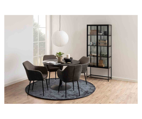 Masa rotunda stil modern colectia Rico, 110x110x74 cm, Negru, Actona