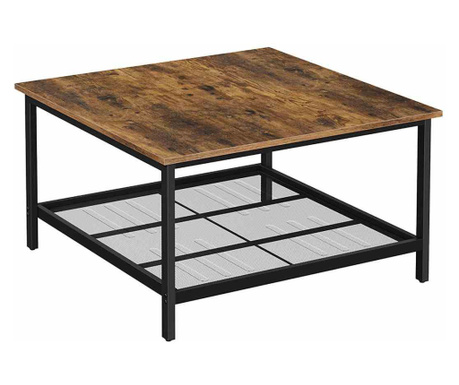 Masuta de cafea stil minimalist colectia Ergo, 80x80x45 cm, Maro inchis, Songmics