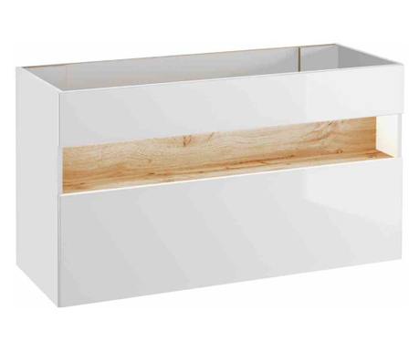 Dulap pentru chiuveta stil modern colectia Bonevile, 120x46x68 cm, Alb, Hakano Bonevile