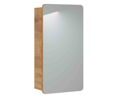 Dulap baie cu oglinda stil minimalist colectia Arcade, 40x16x75 cm, Maro, Hakano