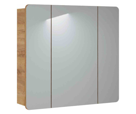 Dulap baie cu 3 oglinzi stil minimalist colectia Arcade, 80x16x75 cm, Maro, Hakano