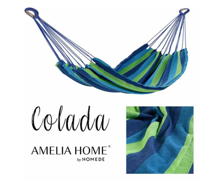 Hamac stil clasic colectia Colada, 240x80 cm, Albastru, Amelia Home Colada