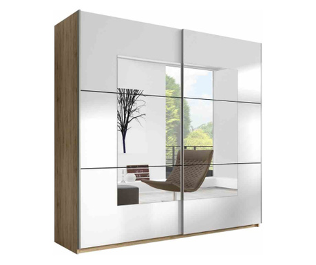 Sifonier cu oglinzi stil modern colectia Symphony, 200x61x210 cm, Maro deschis, Hakano