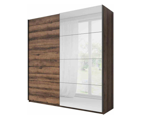 Sifonier cu oglinzi stil modern colectia Symphony, 221x61x210 cm, Maro inchis, Hakano