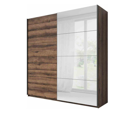 Sifonier cu oglinzi stil modern colectia Symphony, 200x61x210 cm, Maro inchis, Hakano