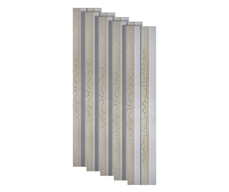 Set 5 panouri decorative, riflaj, polimer rigid, Naimeed D5474, 270x12x2cm, Alb