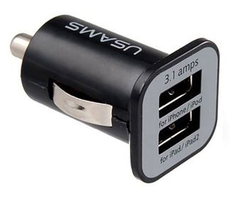 Incarcator auto Usams, cablu incarcare iphone Negru