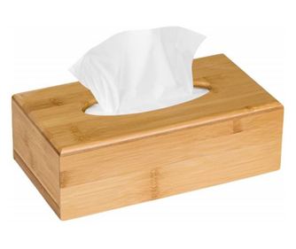 Декоративна бамбукова кутия за салфетки, Pufo, 28 х 15 см, кафява