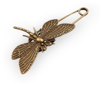 Brosa ac de siguranta Crisalida, 3 x 7 cm, Libelula Vintage
