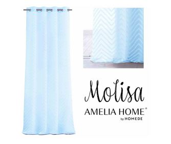 Függöny ezüst karikákkal, Molisa, 48 g/nm, Amelia Home, 140x250 cm, Kék Molisa 140x250 cm