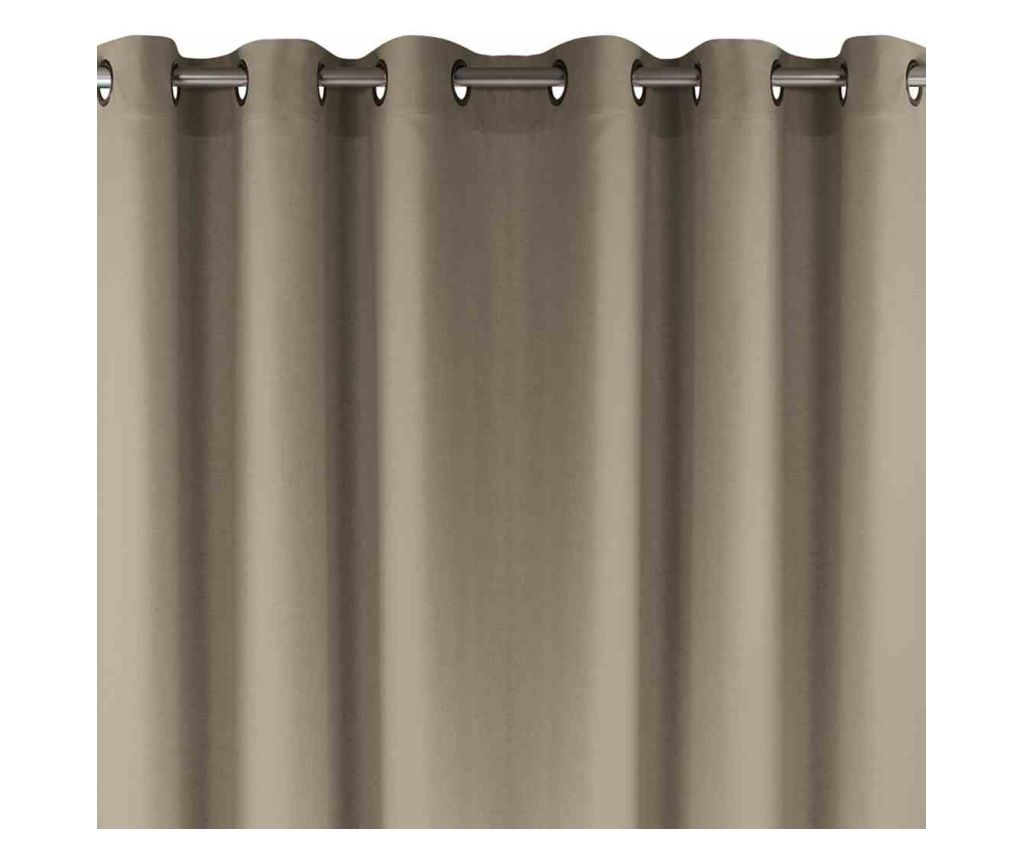 Klasszikus stílusú függöny ezüst karikákkal, Carmena, 185 g/m², Homede, 140x300 cm, Bézs