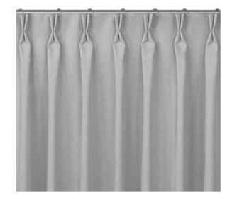 Klasszikus stílusú függöny, 7,5 cm-es redővel, Carmena, 185 g/nm, Homede, 140x270 cm, Szürke