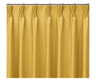 Klasszikus stílusú függöny, 9,5 cm-es redős rejansával, Carmena, 185 g/nm, Homede, 220x270 cm, Sárga