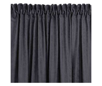 Klasszikus stílusú függöny, 5 cm-es méhsejtes rátéttel, Milana, 210 g/nm, Homede, 280x175 cm, sötétszürke Milana 280x175 cm