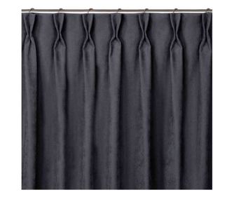 Klasszikus stílusú redős függöny, 7,5 cm-es redővel, Milana, 210 g/nm, Homede, 140x175 cm, Sötétszürke Milana 140x175 cm