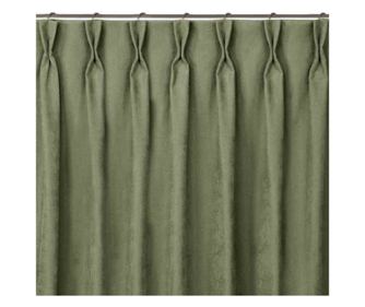 Klasszikus stílusú függöny, 9,5 cm-es redőzött redővel, Milana, 210 g/mp, Homede, 140x270 cm, Verde Milana 140x270 cm