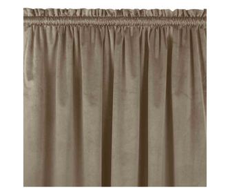 Bársony függöny rojttal 5 cm, Vila, 210 g/mp, Homede, 530x270 cm, Bézs Vila 530x270 cm