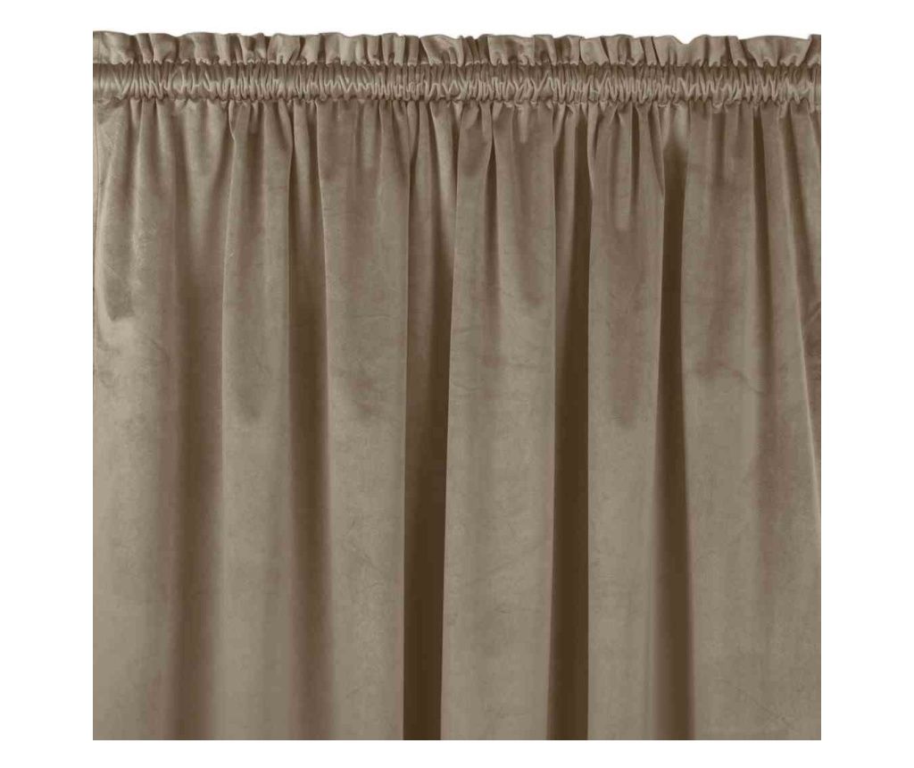 Vila bézs bársony függöny 5 cm-es ráncoló szalaggal, 210 g/m², Homede, 265x245 cm