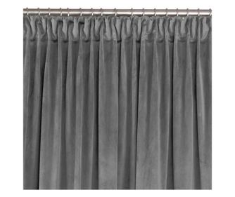 Függöny bársony méhsejt mintával 10 cm, Vila, 210 g/mp, Homede, 135x225 cm, Szürke Vila 135x225 cm