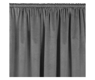 Bársony függöny rojttal, 5 cm, Vila, 210 g/m2, Homede, 265x175 cm, szürke