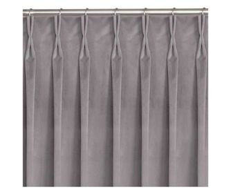 Vila bársony függöny 9,5 cm-es ráncoló szalaggal, 210 g/m², Homede, 135x175 cm, szürke Vila 135x175 cm