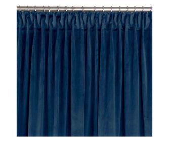 Bársony függöny lépesméhsejt mintával 7.5 cm, Vila, 210 g/mp, Homede, 400x300 cm, Kék