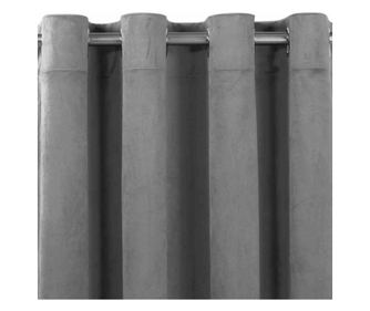 Bársony függöny ezüst karikákkal, Vila, 210 g/nm, Homede, 530x245 cm, szürke
