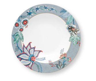Βαθύ πιάτο από πορσελάνη, Pip Studio, Μπλε, 21.5cm, συλλογή Flower Festival