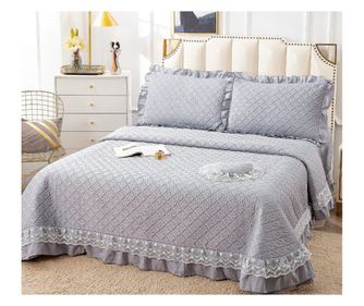 SET CUVERTURA PAT DUBLU CU FETE DE PERNA, 210X230 CM, BUMBAC SATINAT, MULTICOLOR, CASA DE VIS ONLINE, P09  210X230 cm