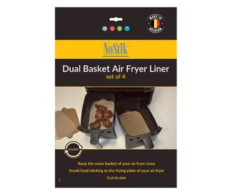 Комплект двойни подложки за двоен AirFryer NoStik 1FFF139, За многократна употреба, Бежов