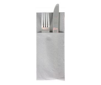 Szalvéták POCKET-el evőeszközökhöz - Softpoint (szürke) / 33 x 40 cm / 50 db