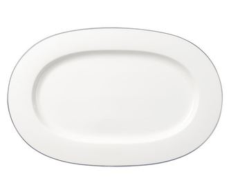 Овално Плато Villeroy&Boch Anmut Platin, Бял, Порцелан, 41см