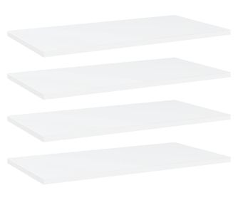 Polclapok, 4 db, fehér, 60 x 30 x 1,5 cm, forgácslap