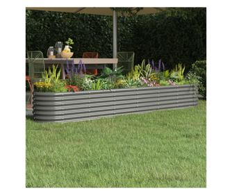 Jardinieră grădină gri 260x40x36 cm oțel vopsit electrostatic